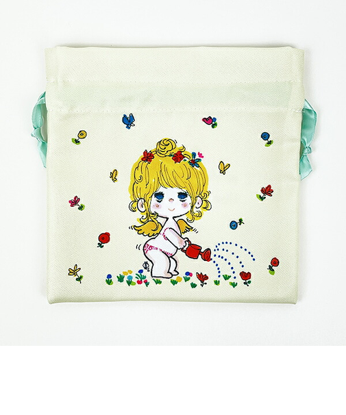 水森亜土 エンジェル リボンフラット巾着