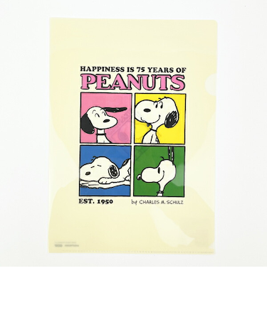スヌーピー PEANUTS 75th A4クリアファイル (ベージュ) 文具 日本製