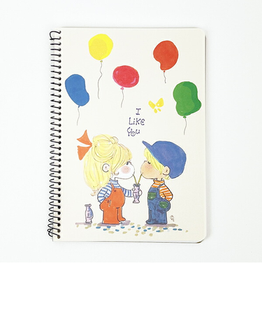 水森亜土 B6 クリアカバー ノート (アイボリー) 文具