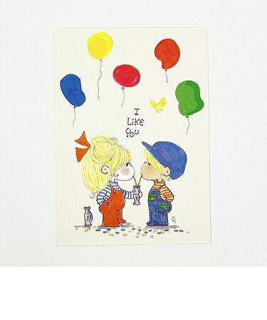 水森亜土 ポストカード (アイボリー) 文具