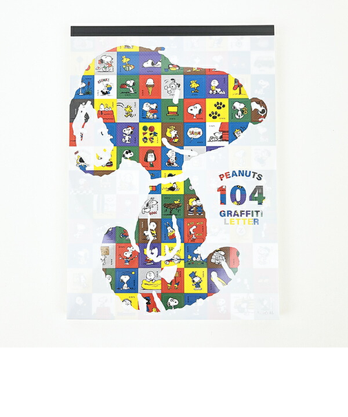 スヌーピー 104 グラフィティレター メモ帳 文具 日本製 SNOOPY