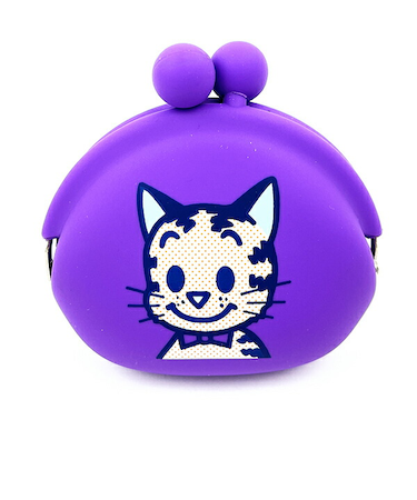 オサムグッズ キャット シリコンがま口ポーチ(パープル) POCHI