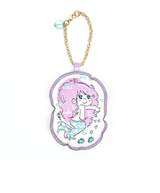 水森亜土 チャームマスコット マーメイド パープル チェーン付き キーホルダー