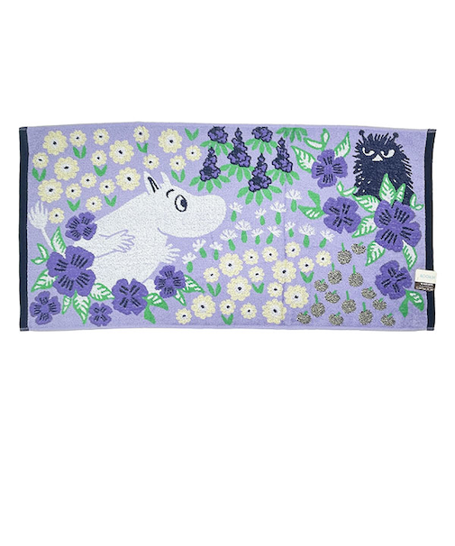 ムーミン ミニバスタオル  パープルラベンダー バス用品 ポルトガル製