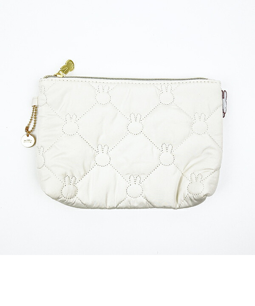 ミッフィー miffy キルティング ポーチ アイボリー｜パーフェクト