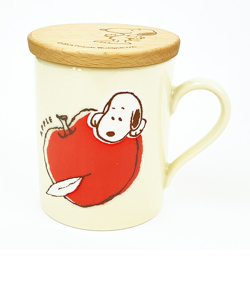 スヌーピー 木製コースター付マグ(アップル) コップ