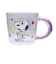スヌーピー ビーズインハンドルガラスマグ HEART(パープル) コップ SNOOPY