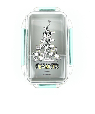 スヌーピー PEANUTS 75th ランチボックス(仕切付) (グリーン) 日本製 SNOOPY