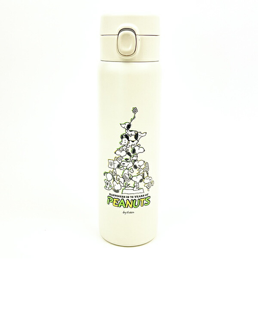 スヌーピー PEANUTS 75th ワンプッシュステンレスボトル (グリーン) 水筒 SNOOPY