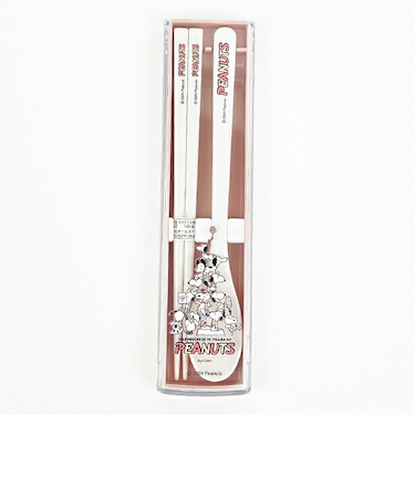 スヌーピー PEANUTS 75th 引フタコンビ(箸+スプーン) (ピンク) ランチ 日本製 SNOOPY