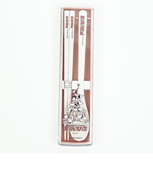 スヌーピー PEANUTS 75th 引フタコンビ(箸+スプーン) (ピンク) ランチ 日本製 SNOOPY