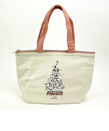 スヌーピー PEANUTS 75th ランチバッグ (ピンク) トートバッグ SNOOPY