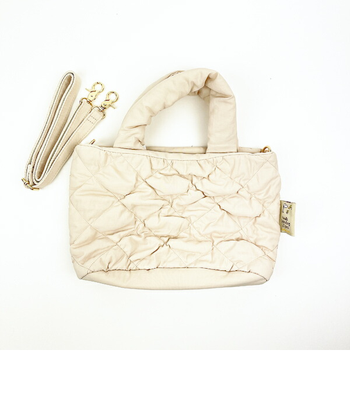 スヌーピー 2WAY キルティングトートバッグ(S)  アイボリー SNOOPY