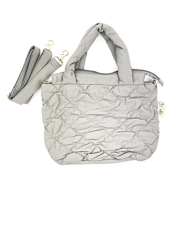 スヌーピー 2WAY キルティングトートバッグ(M) グレー SNOOPY