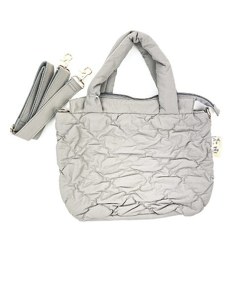 スヌーピー 2WAY キルティングトートバッグ(M) グレー SNOOPY