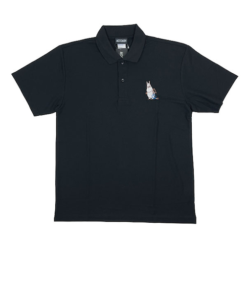 ムーミン ドライポロシャツ Lサイズ 衣類 ブラック MOOMIN