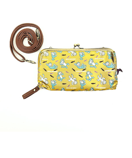 11ぴきのねこ ジャガードお財布ショルダーバッグ(びっくり) イエロー