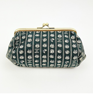 11ぴきのねこ ジャガードがま口ポーチ（かお） グリーン