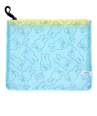 ミッフィー miffy letter ターポリンフラットポーチ(ブルー)