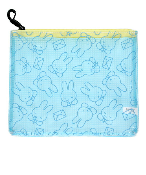 ミッフィー miffy letter ターポリンフラットポーチ(ブルー)