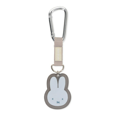 ミッフィー miffy フェイス カラビナ付きアクリルキーホルダー(グレー)