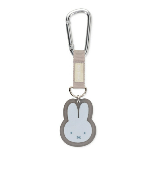 ミッフィー miffy フェイス カラビナ付きアクリルキーホルダー(グレー)