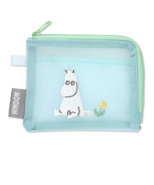 ムーミン メッシュL字パスケース(ミント)