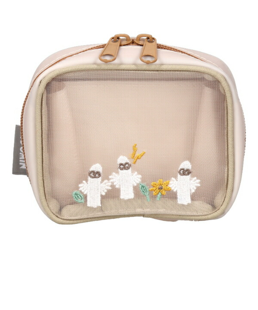 ムーミン ニョロニョロ ミニ じゃばらメッシュポーチ(ライトベージュ)