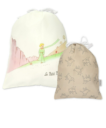 星の王子さま マルチ巾着2個セット(アイボリー&ベージュ)