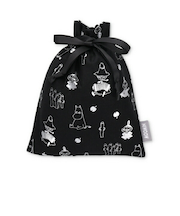 ムーミン ムーミン谷の仲間たち メタリックプリント巾着(ブラック)
