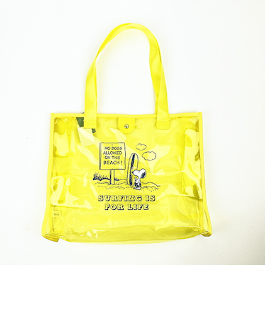 SNOOPY スヌーピー クリアトート L イエロー サーフスヌーピー バッグ デイユーズ アウトドア プール ヨガ サウナ