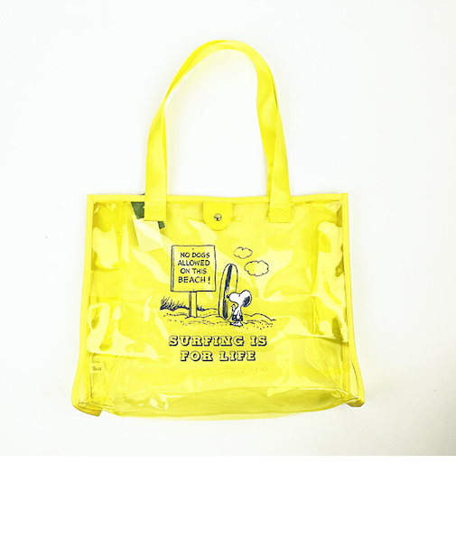 SNOOPY スヌーピー クリアトート L イエロー サーフスヌーピー バッグ デイユーズ アウトドア プール ヨガ サウナ
