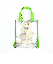 SNOOPY スヌーピー クリアトート M 巾着付 グリーン バッグ デイユーズ アウトドア プール サウナ