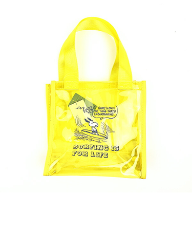 SNOOPY スヌーピー クリアトート Sイエロー バッグ デイユーズ アウトドア プール サウナ