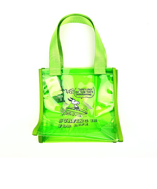 SNOOPY スヌーピー クリアトート S グリーン バッグ デイユーズ アウトドア プール サウナ