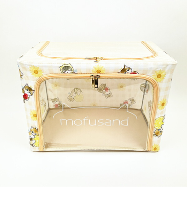 moufusand モフサンド 折りたたみ収納BOX(大) はちにゃん イエロー 片付け ケース インテリア