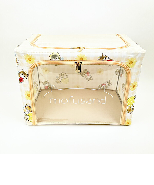 moufusand モフサンド 折りたたみ収納BOX(大) はちにゃん イエロー 片付け ケース インテリア