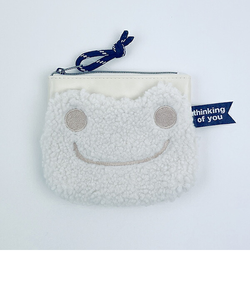 かえるのピクルス もこフェイス ティッシュポーチ 化粧品入れ 小物入れ もこもこ