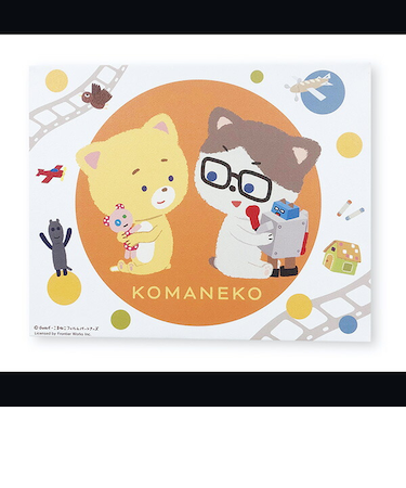 こまねこ キャンバスアート こまちゃんとラジボー インテリア ホワイト