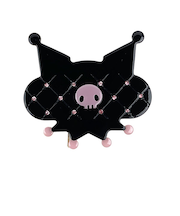 サンリオ クロミ KUROMI "BLACK&CHECK" ヘアピン ヘアアクセサリー フレンチプラスティック ギフト