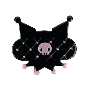 サンリオ クロミ KUROMI "BLACK&CHECK" ヘアピン ヘアアクセサリー フレンチプラスティック ギフト