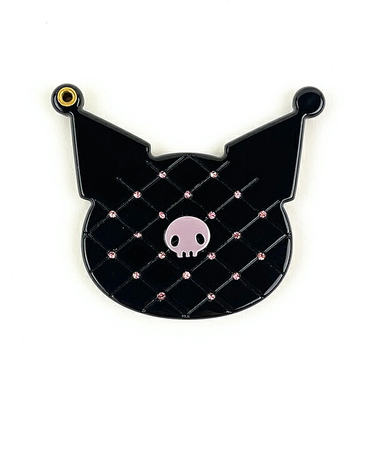 サンリオ クロミ KUROMI "BLACK&CHECK" ミラーコーム 鏡 くし ヘアケア ギフト フレンチプラスティック