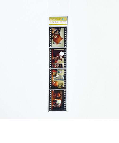 こまねこ 映画風フィルムステッカー ラジボー(1) シール デコ ブラック