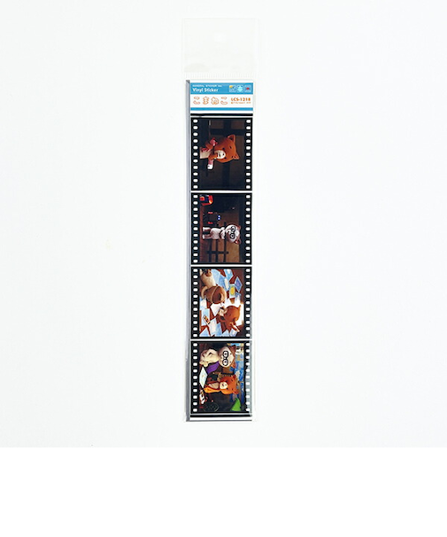 こまねこ 映画風フィルムステッカー ラジボー(2) シール デコ ブラック