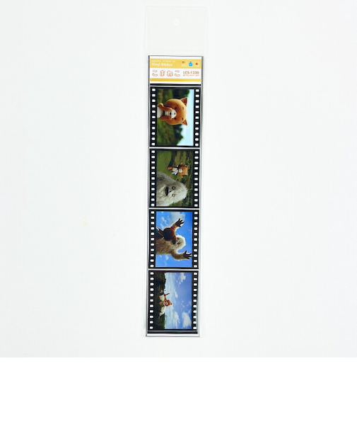 こまねこ 映画風フィルムステッカー ゆきおとこ(1) シール デコ ブラック