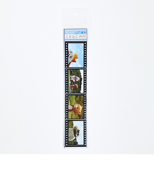 こまねこ 映画風フィルムステッカー ゆきおとこ(2) シール デコ ブラック