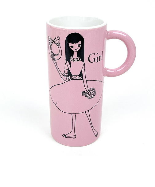 内藤ルネ RUNE-Girl トールマグ  ピンク マグカップ キッチン 日本製