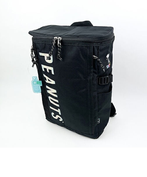 SNOOPY スヌーピー RE-PET ボックスリュック オーロラ ロゴ 旅行 修学旅行 スクール バッグ