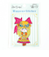 水森亜土 帽子の少女 リボン キラキラワッペン(大)