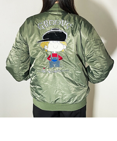 水森亜土 MA-1 オトコノコ(カーキ） Mサイズ アパレル ジャンパー